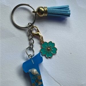 Blue and Gold Keychain with Tassel